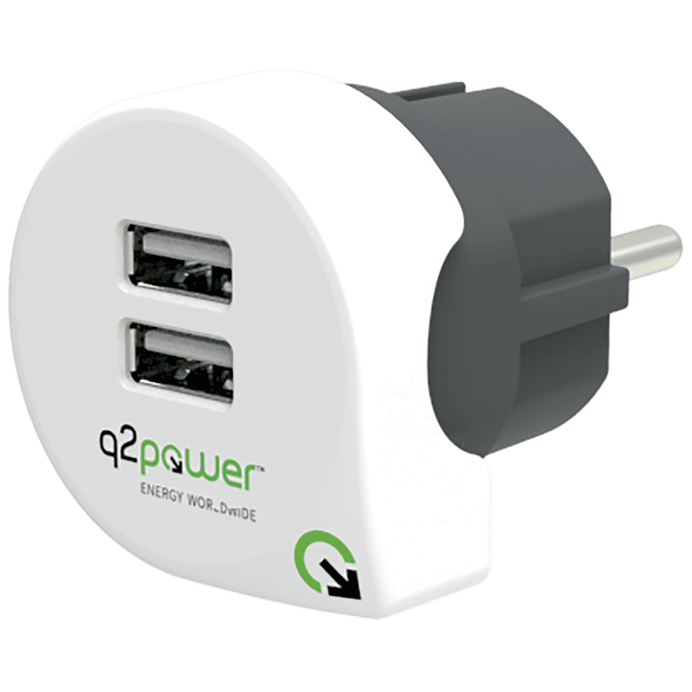 Q2Power, Punjač kućni za smartphone, tablete, 2 x USB, 2.4A, Dual USB Charger Europe