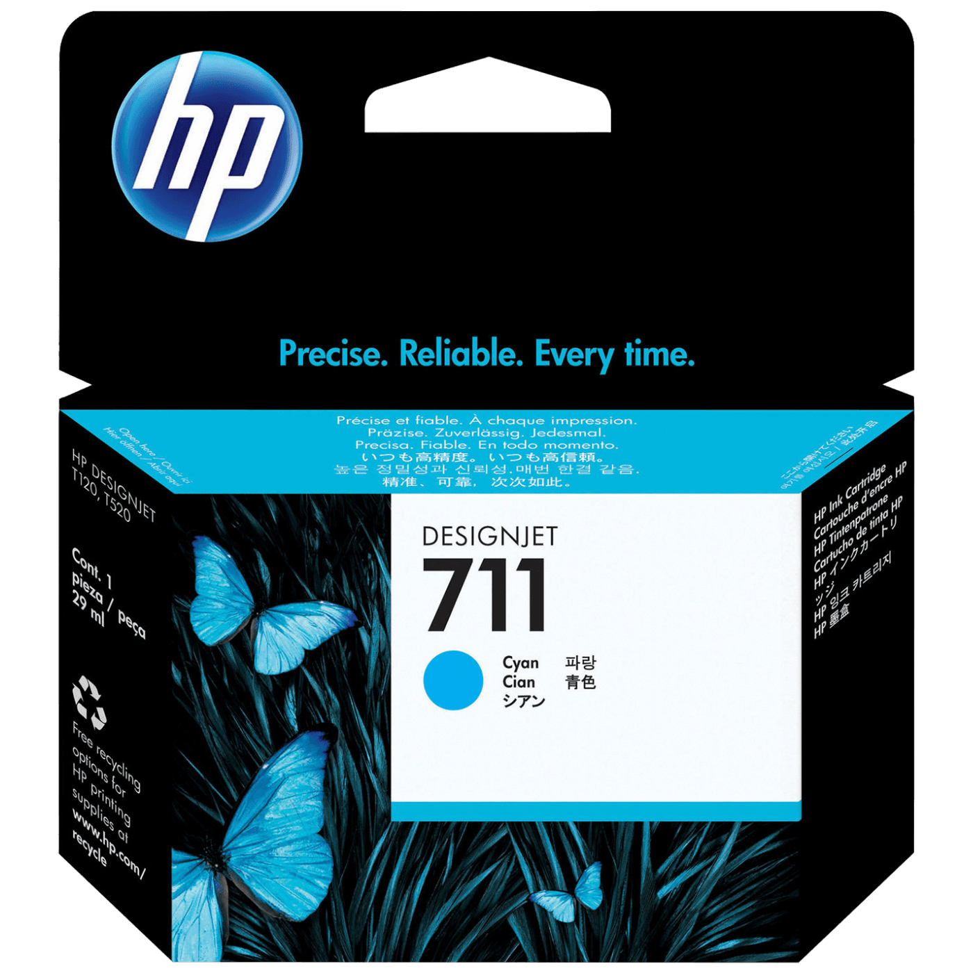 HP, Tinta 711 (CZ130A), 29 ml, cyan, CZ130A