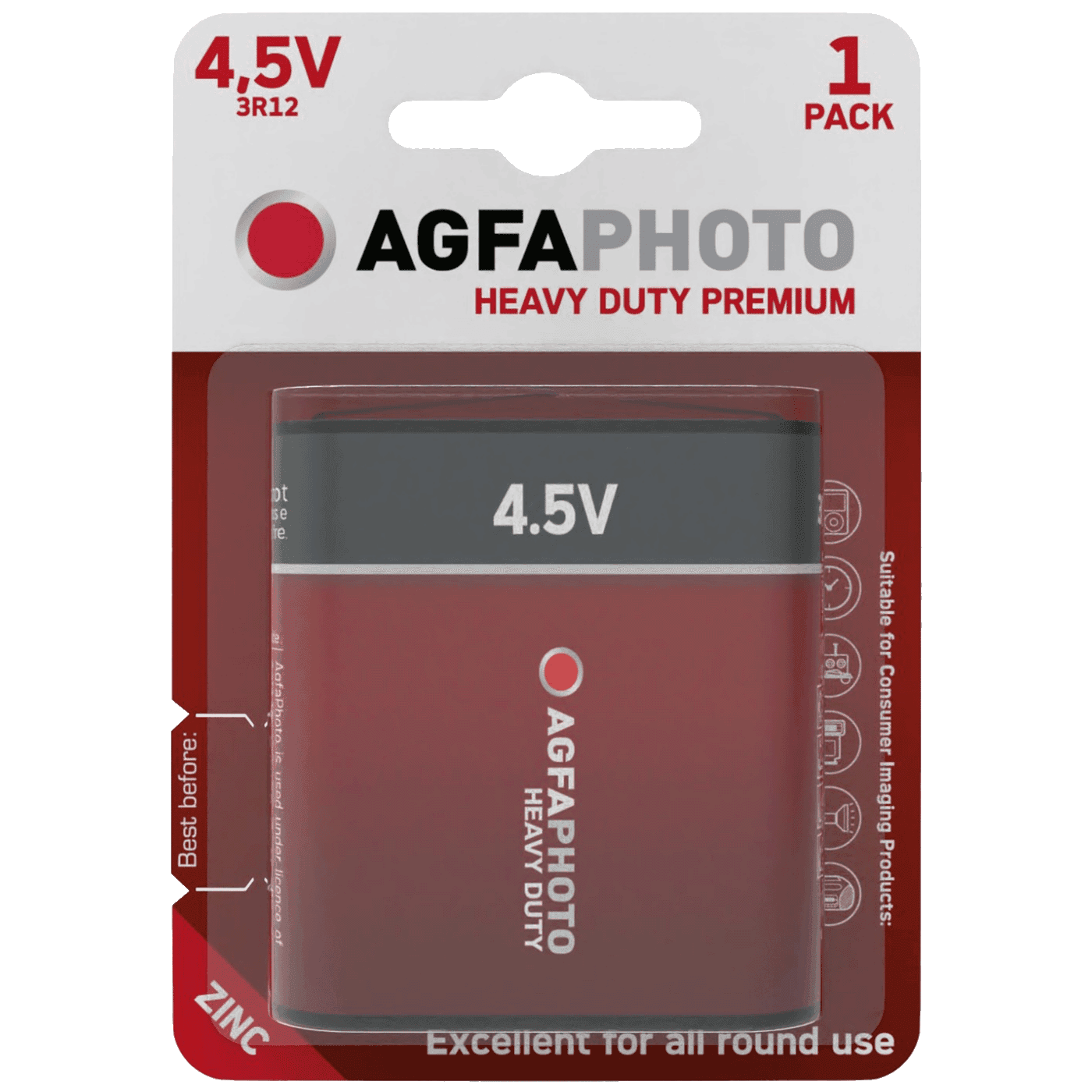 Agfa, Baterija Zinc-Carbon, 4.5V Blister Pak. 1 Komad, AF 3R12