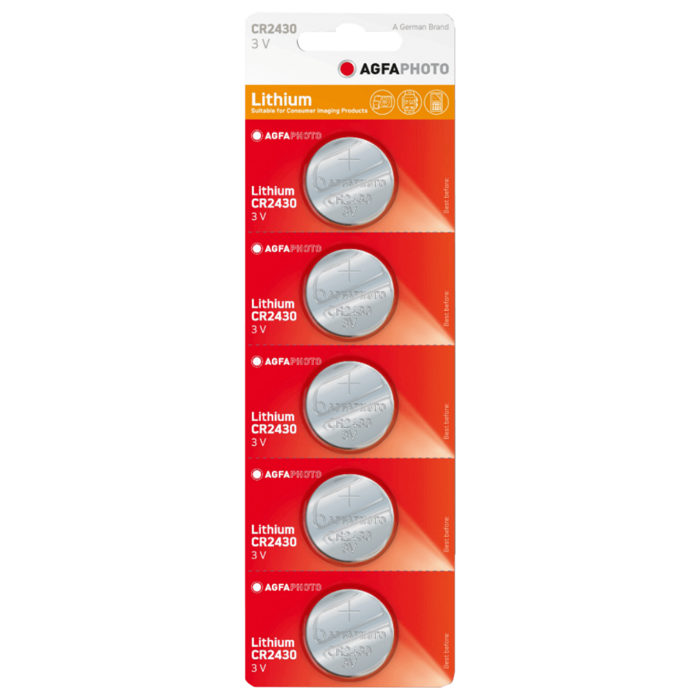 Agfa, Baterija Litijska CR2430, 3V Dugmasta, Blister Pak. 5 Kom., AF CR2430
