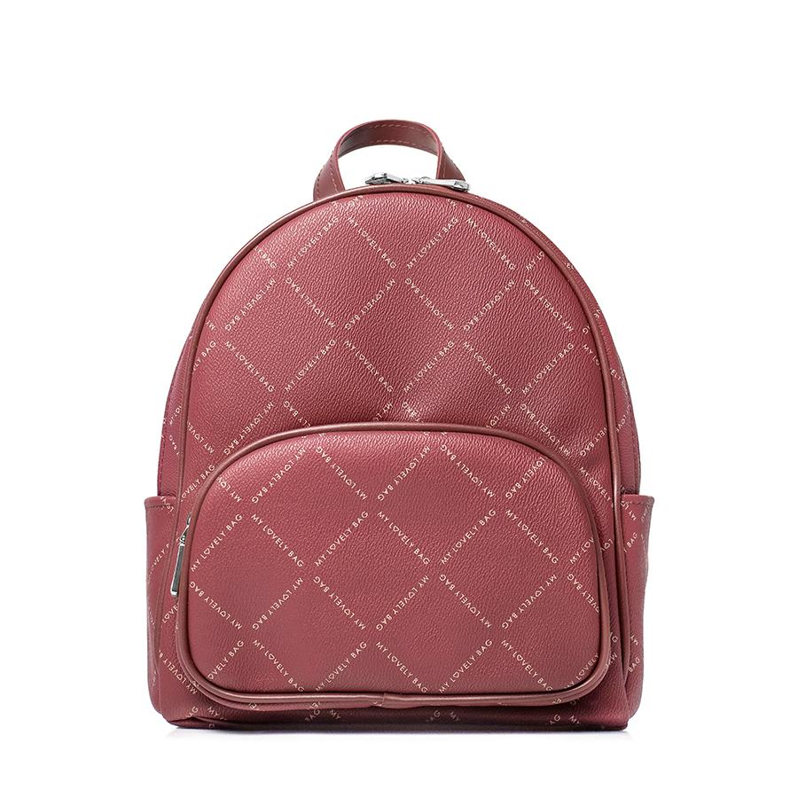 Lovely Bag Vanna - Bordo Ruksak, Srebreni Metal