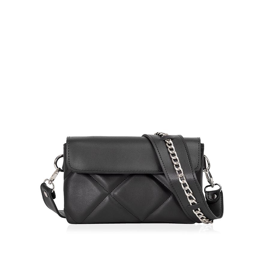 Lovely Bag Xenia Baby - Crna Torba, Srebreni Metal