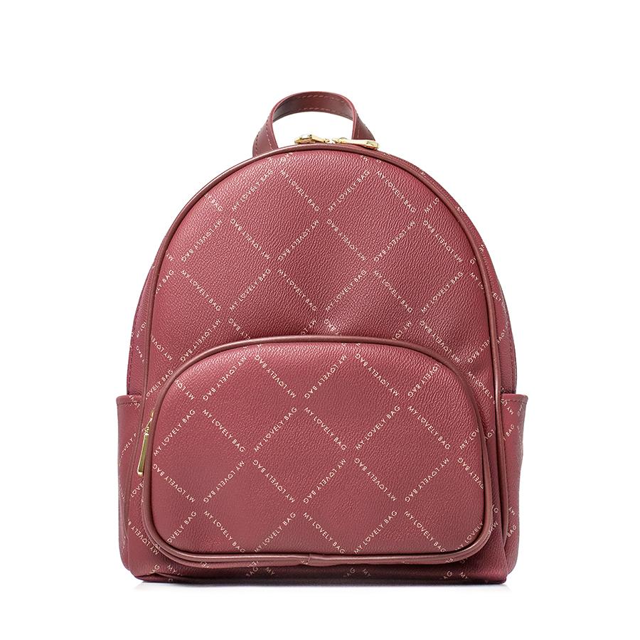 Lovely Bag Vanna - Bordo Ruksak, Zlatni Metal