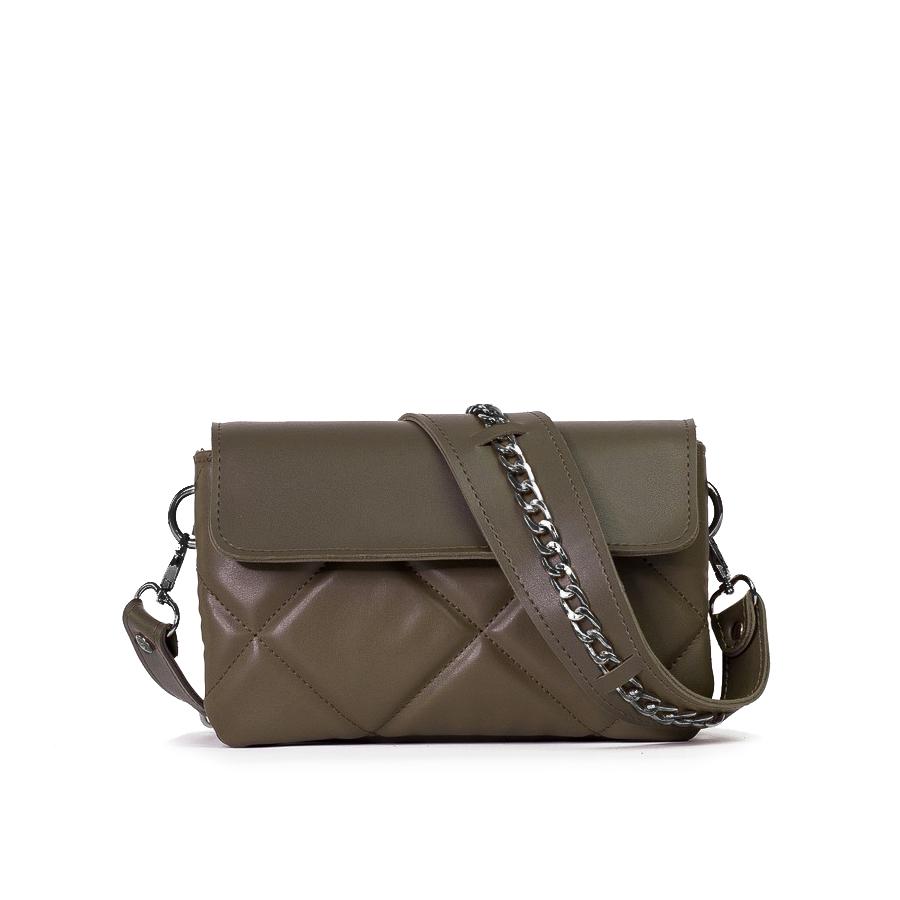 Lovely Bag Xenia Baby - Maslinasta Torba, Crni Metal