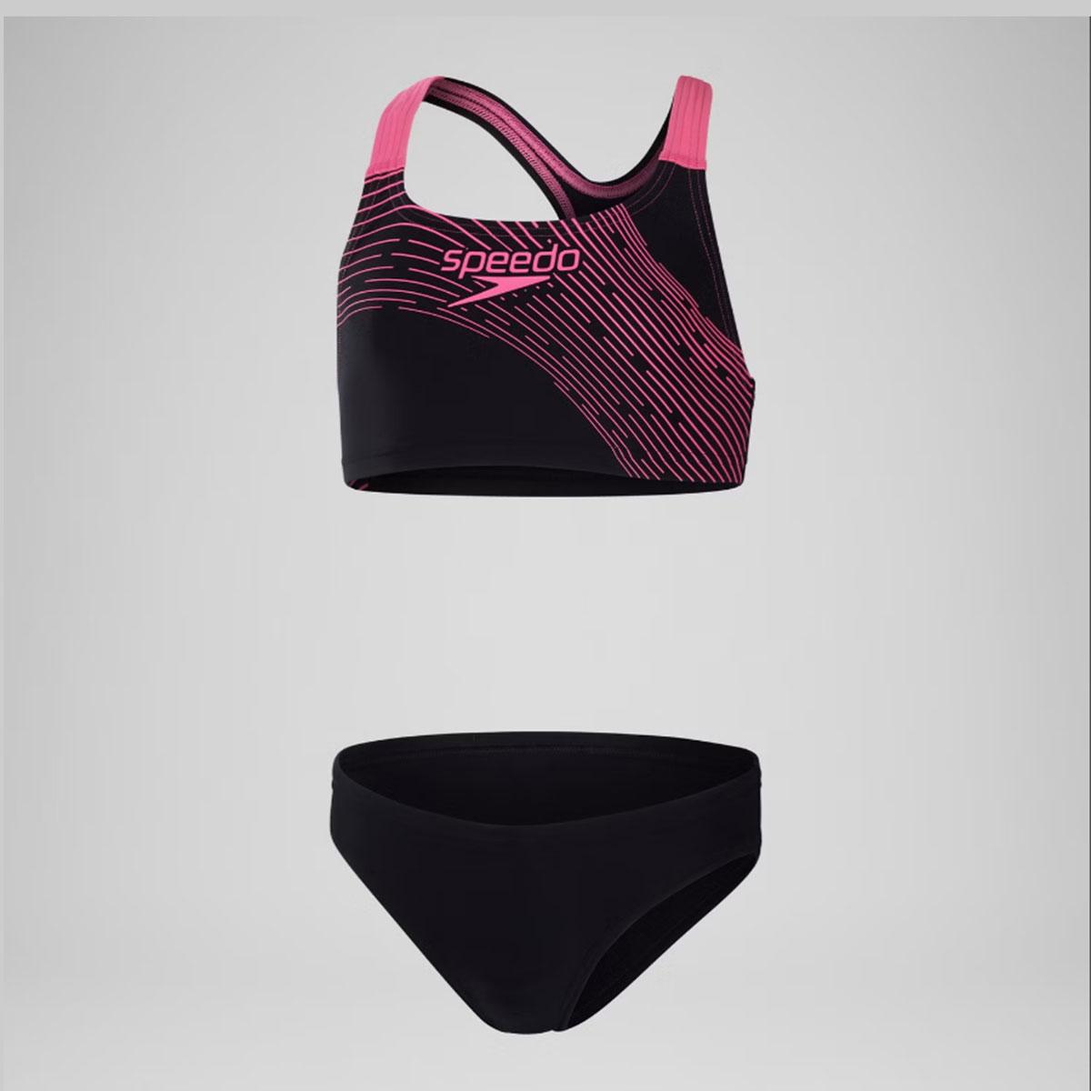 SPEEDO Dječiji kupaći kostim MDLY Logo 2PC JF, Crno-roze