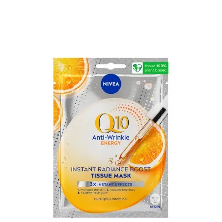Nivea maska ​​za lice 10 min Q10+ C protiv bora i energetska maramica