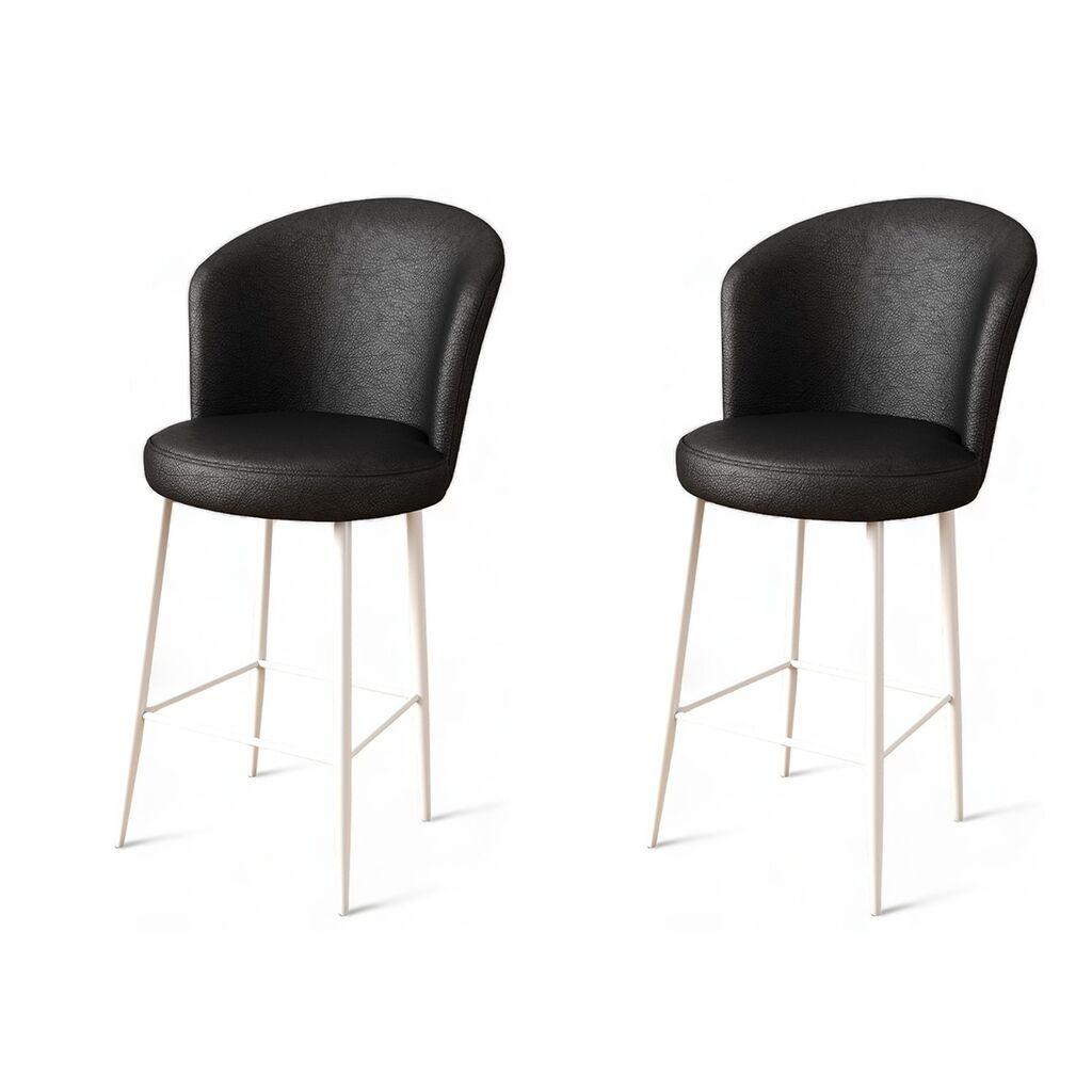 Hanah Home set barskih stolica Uras, 2 dijela, crno-bijela