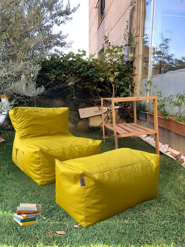 Atelier del Sofa Lazy bag set Sedir, 75x70x95 cm, 75x35x35 cm, Žuti