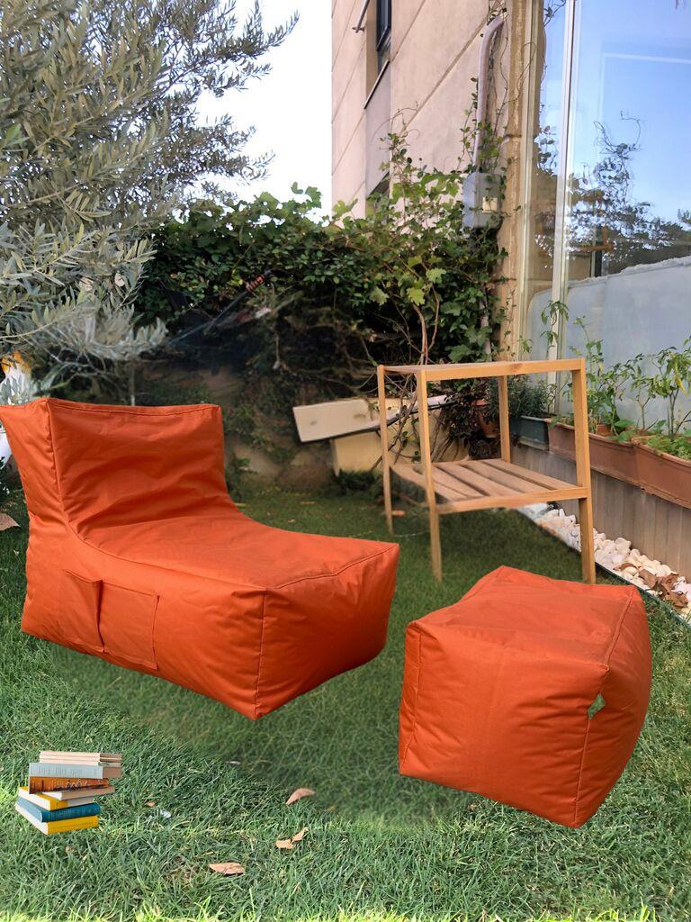 Atelier del Sofa Lazy bag set Sedir, 75x70x95 cm, Narandžasti