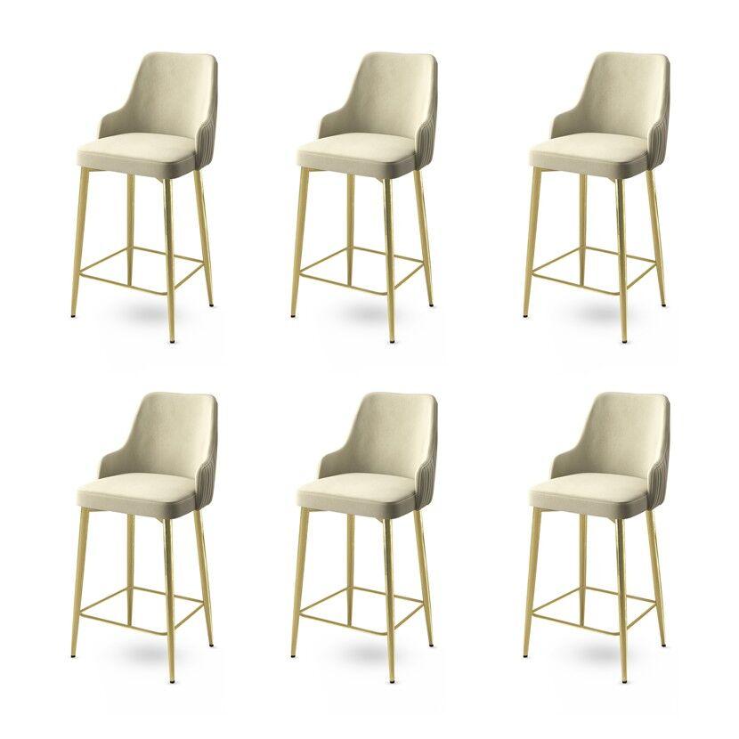 Hanah Home set barskih stolica Enox, 6 dijelova, bež-zlatna