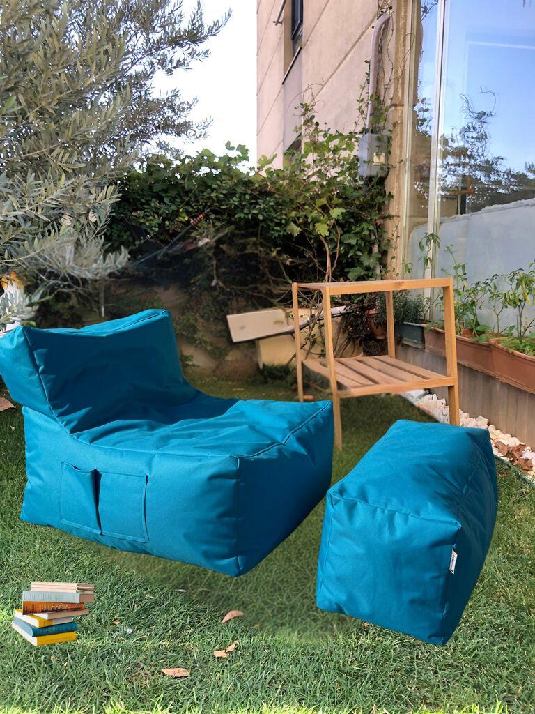 Atelier del Sofa Lazy bag set Sedir, 75x70x95 cm, 75x35x35 cm, Tirkizni