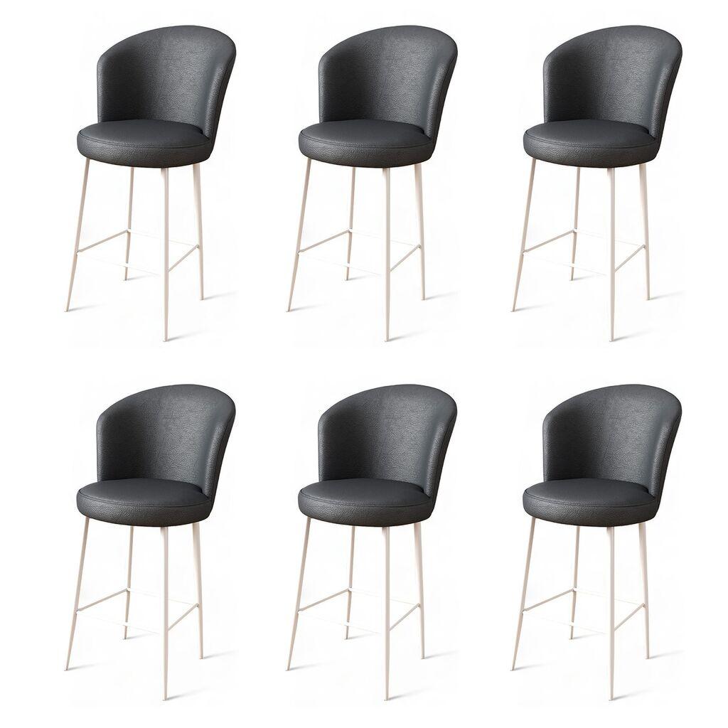 Hanah Home Set barskih stolica Uras, 6 dijelova, antracit-crna
