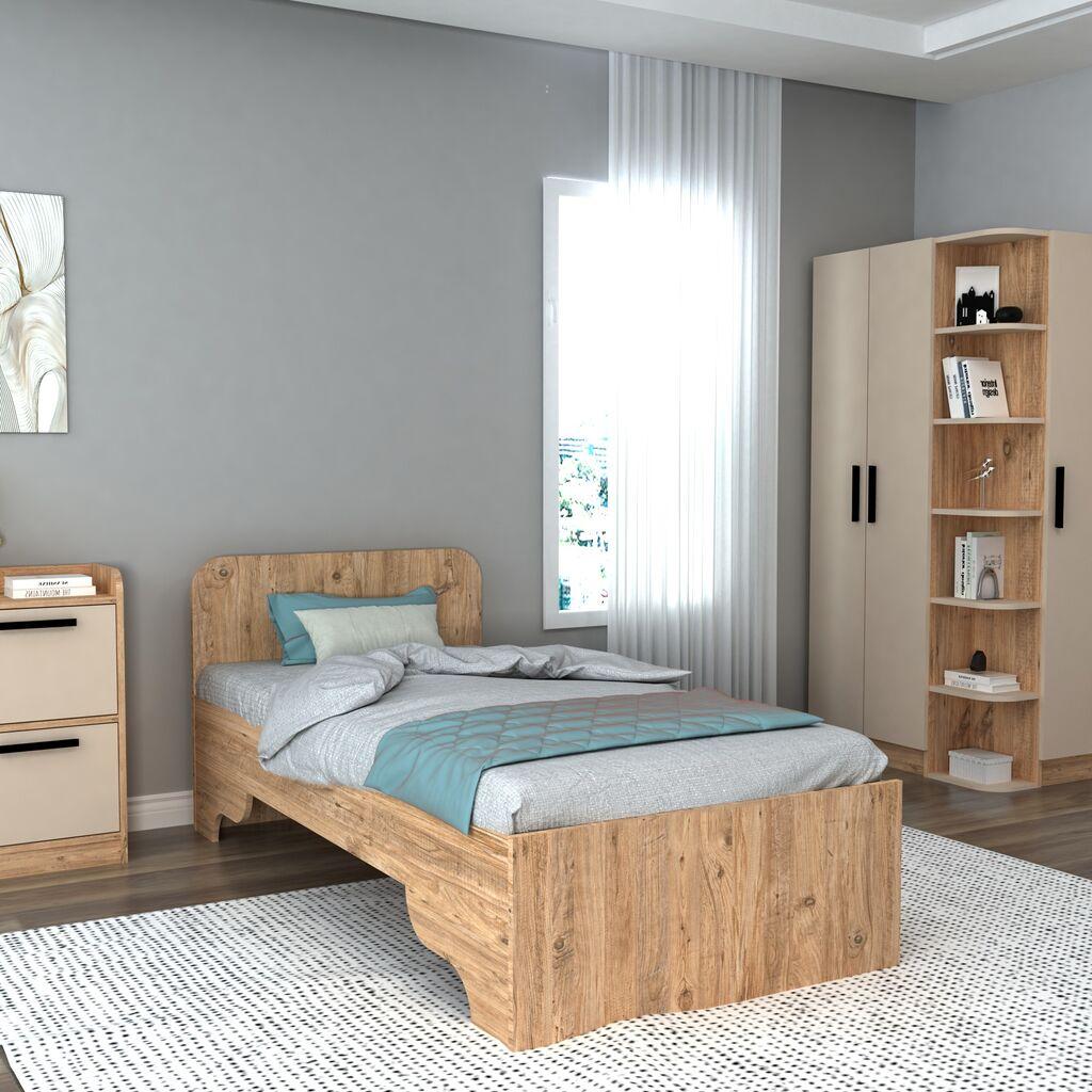 Hanah Home Luses okvir kreveta, 94,4x193,6x80 cm, smeđa boja