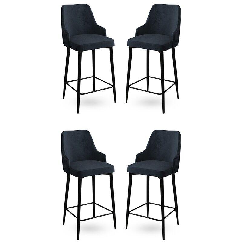 Hanah Home Set barskih stolica Enox, 4 dijela, antracit-crna