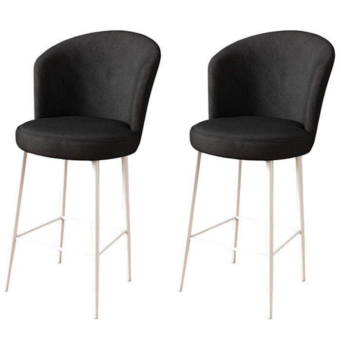 Hanah Home Set barskih stolica Fora, 2 dijela, Crno-bijela