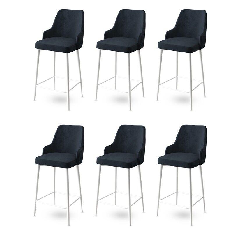 Hanah Home Set barskih stolica Enox, 6 dijelova, antracit-crna