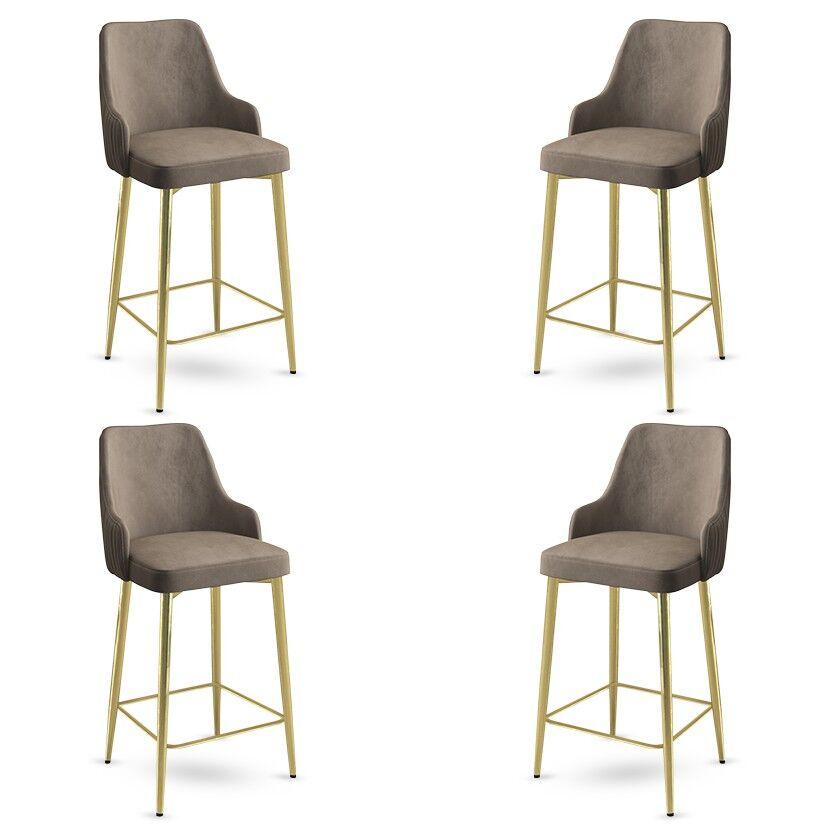 Hanah Home set barskih stolica Enox, 4 dijela, bež-zlatna