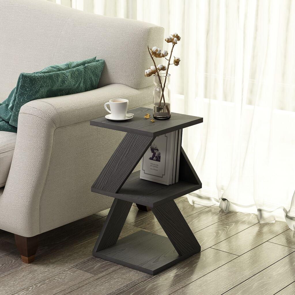 Hanah Home Klub sto Albeni, 29.6x54.2x29.6 cm, Tamnosivi