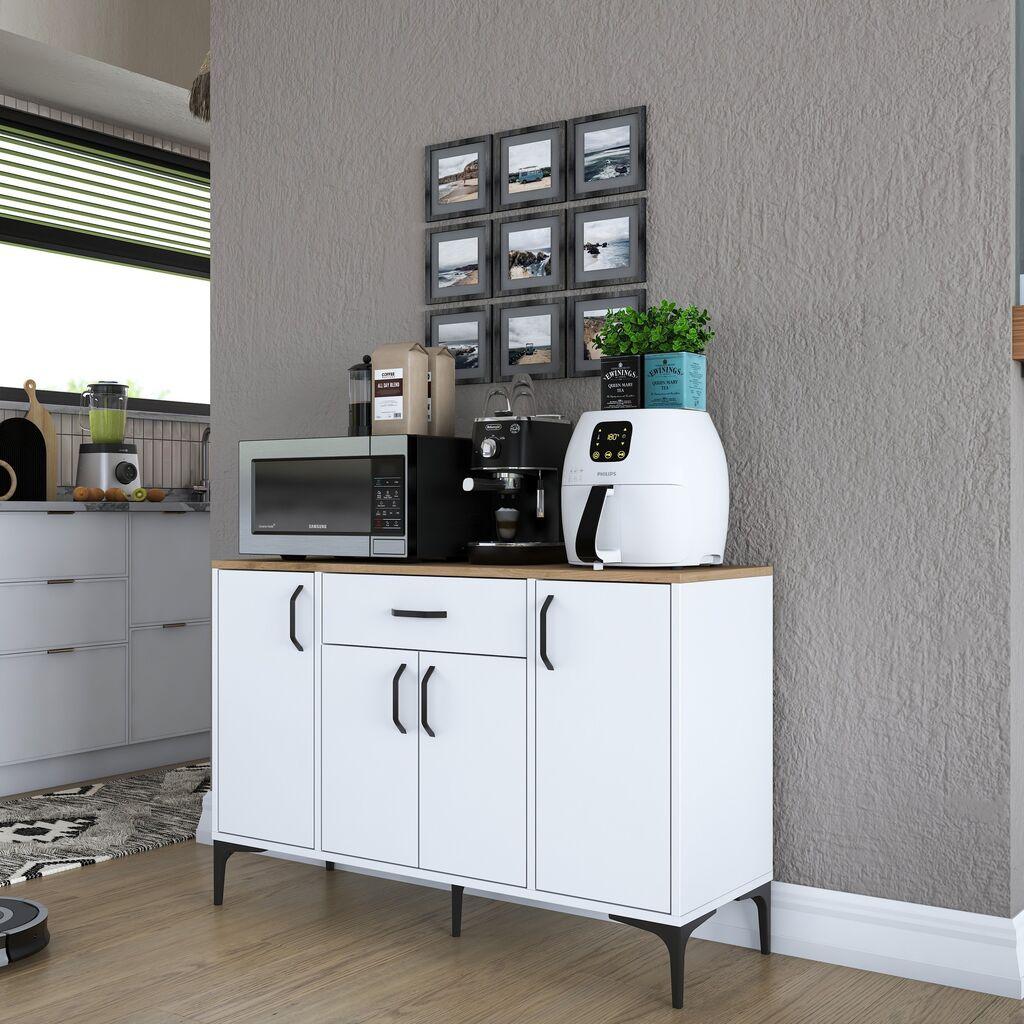 Hanah Home Višenamjenska komoda JE136-3095, 120 x 78,6 x 40 cm, Bijela