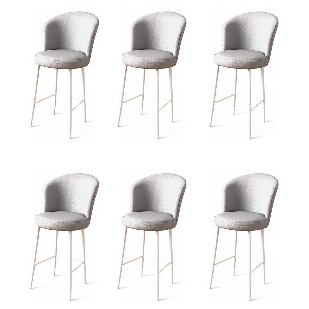 Hanah Home Set barskih stolica Uras, 6 dijelova, sivo-bijela