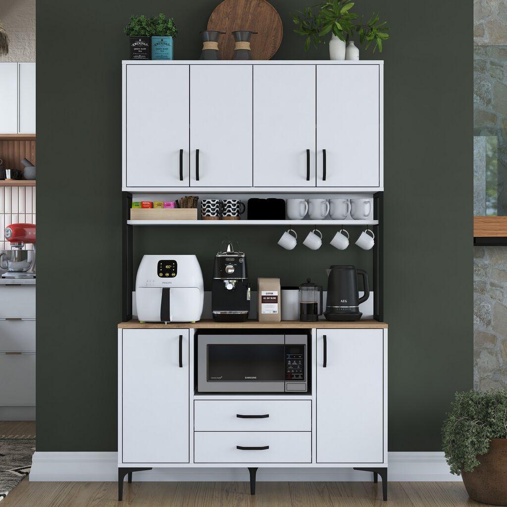 Hanah Home Višenamjenska komoda JE169-3260, 120 x 198,6 x 38 cm, Bijela