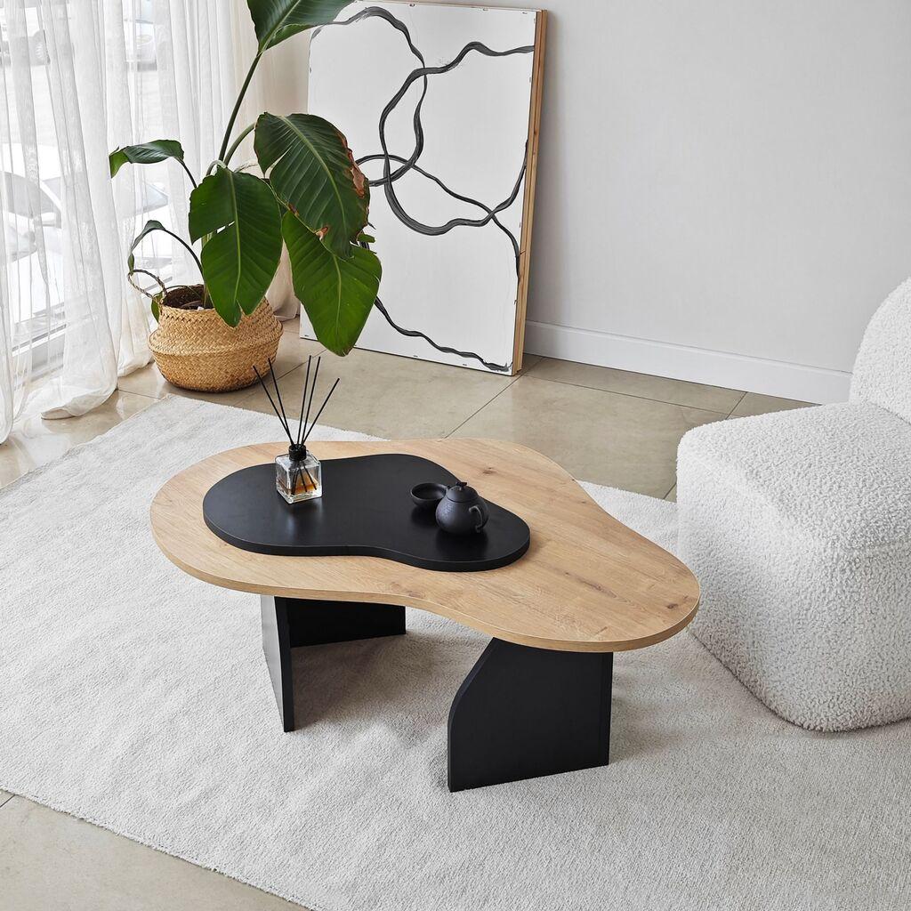 Hanah Home Club sto Melted, 105x35x65 cm, Bež-crni