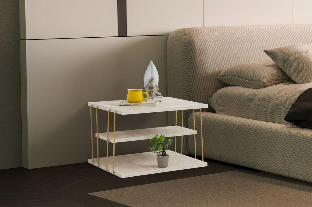 Hanah Home Klub sto Lifon, 50x33x40 cm, Krem