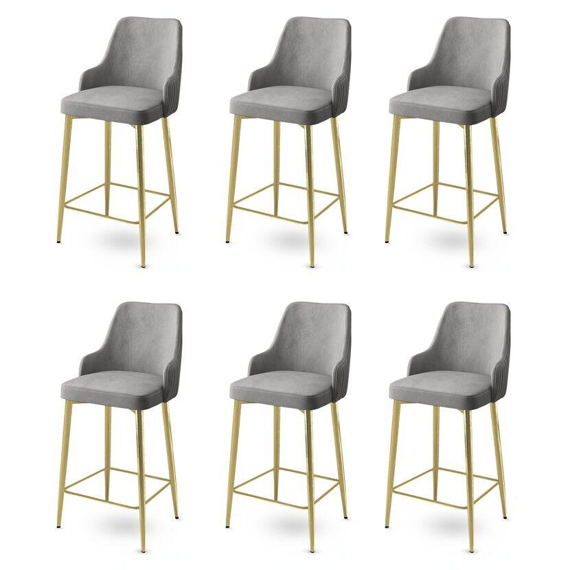 Hanah Home set barskih stolica Enox, 6 dijelova, bež-zlatna