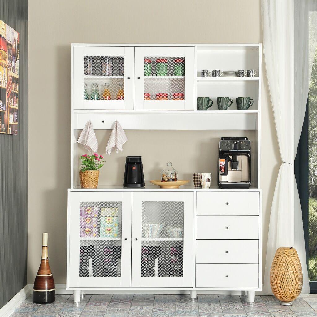 Hanah Home Višenamenska komoda Grano 140, 140 x187 x40 cm, Bijela