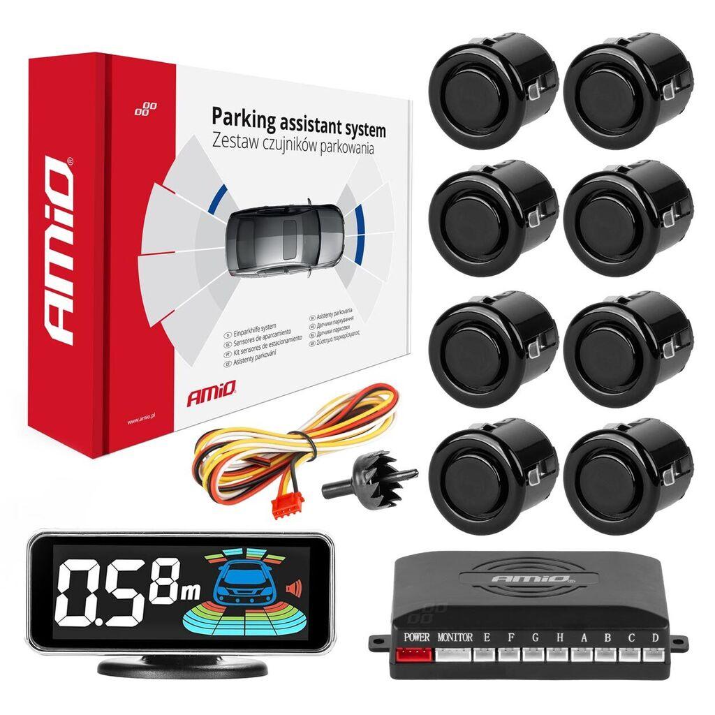 Amio, Parking senzori PR+ZD sa 3D displejem (8 senzora), Crni 03192