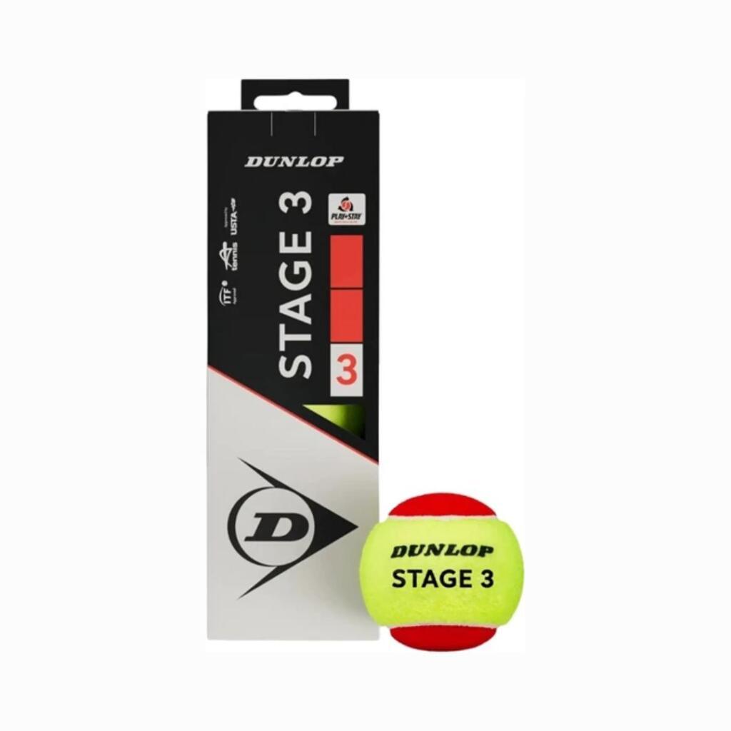 Dunlop Loptice za tenis Stage 3, 3 komada, Zeleno-crvene