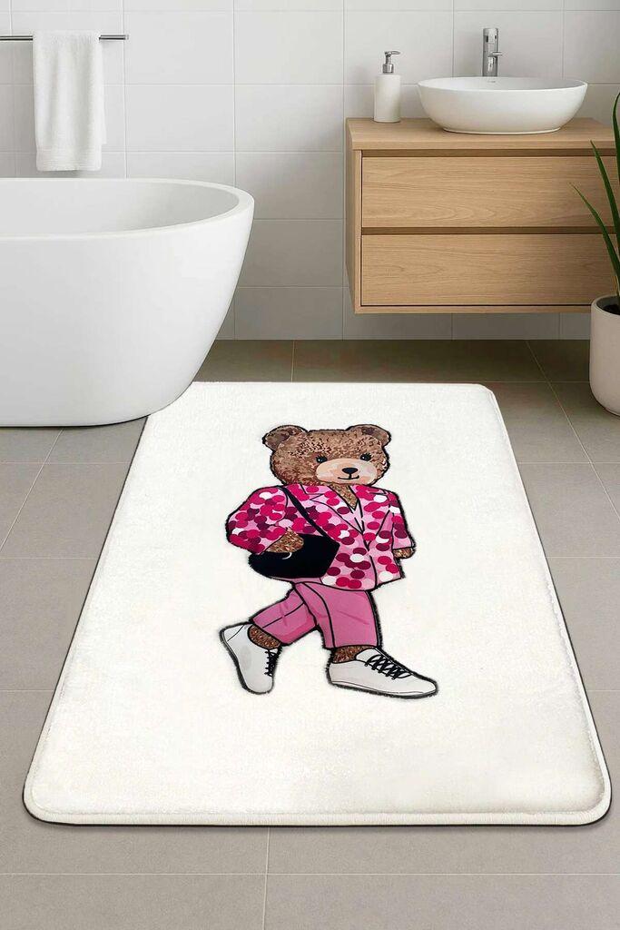 L'essentiel Maison Boss Bear tepih za kupatilo, bijela