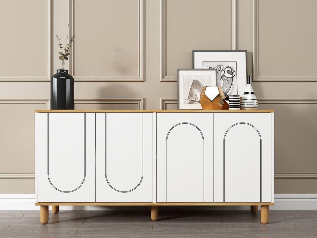 Hanah Home Ravone komoda s ladicama, bijela