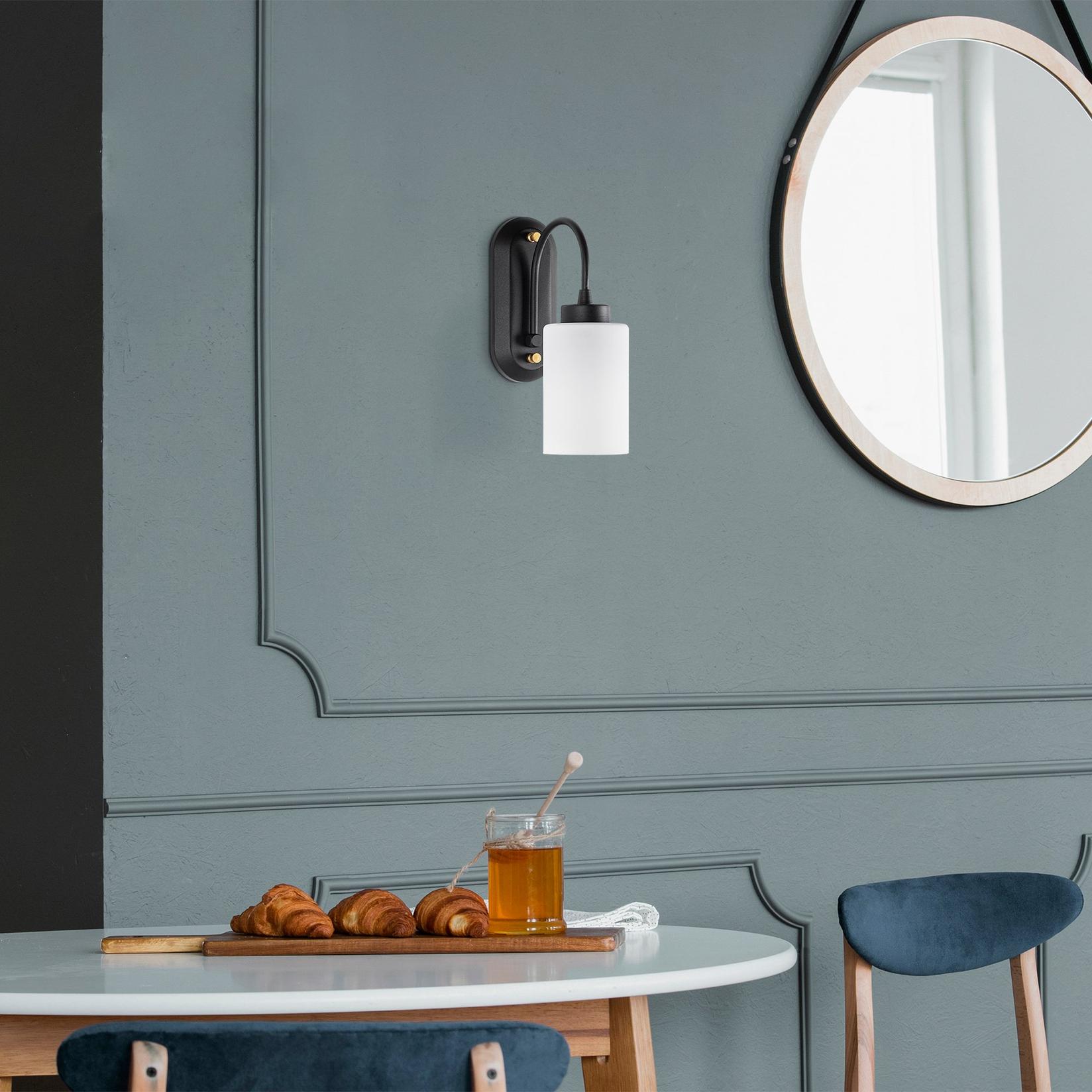 Opviq Zidna lampa E27 Grlo, Crno-bijela