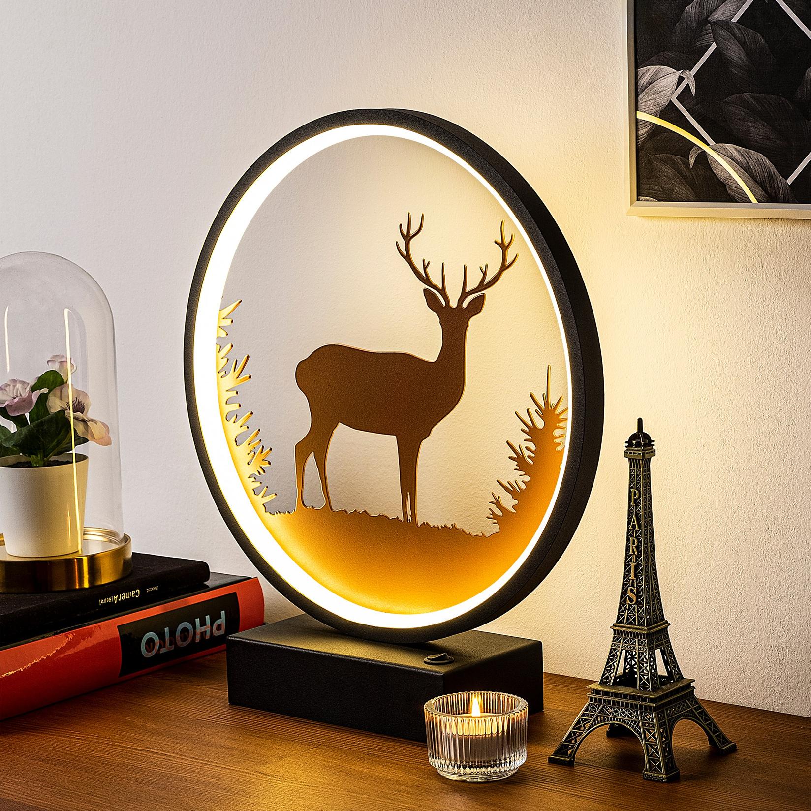 Opviq stolna lampa, crno-bakrena