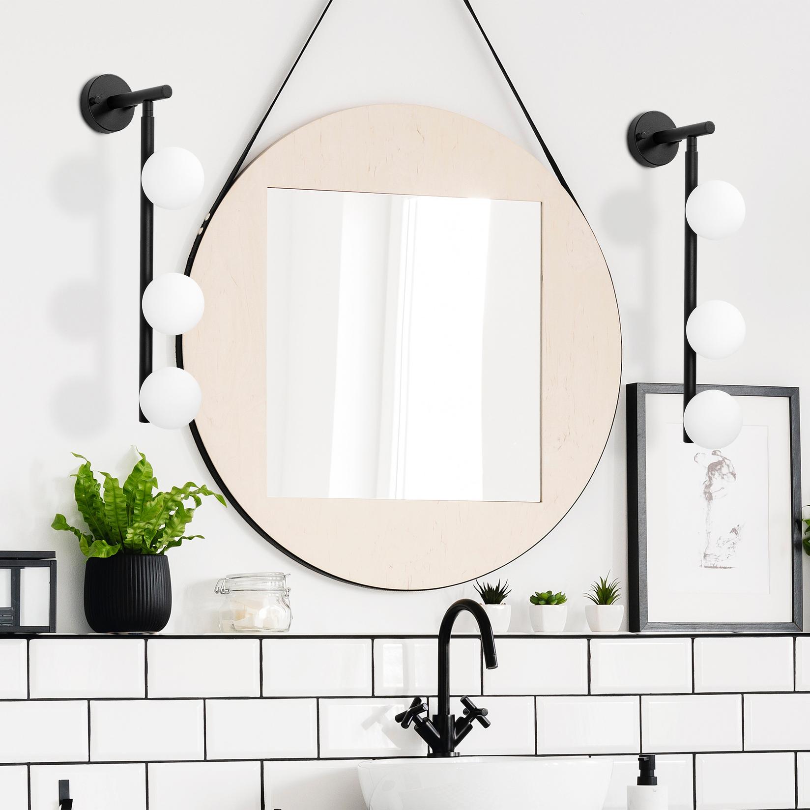 Opviq zidna lampa, crno-bijela