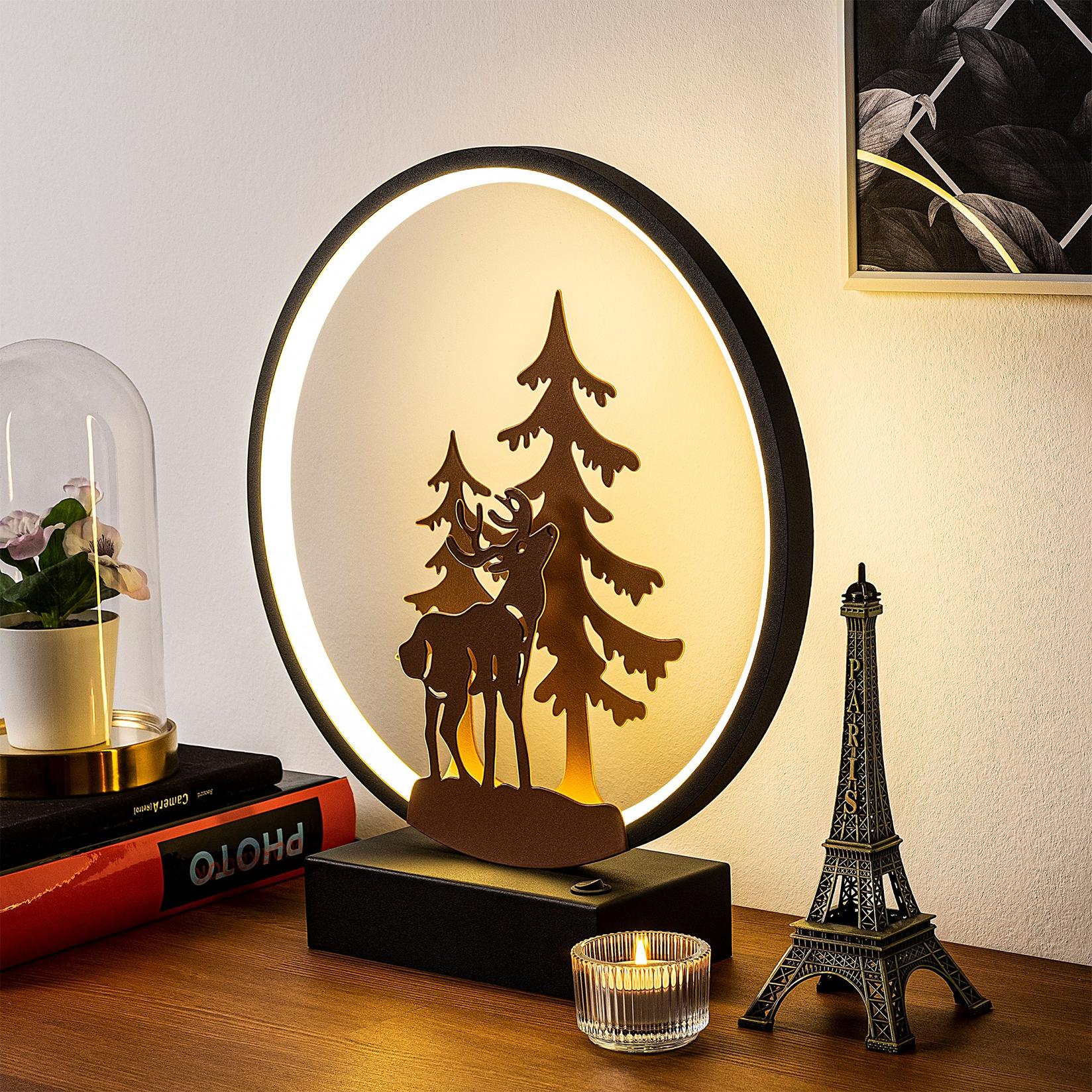 Opviq stolna lampa, crno-bakrena