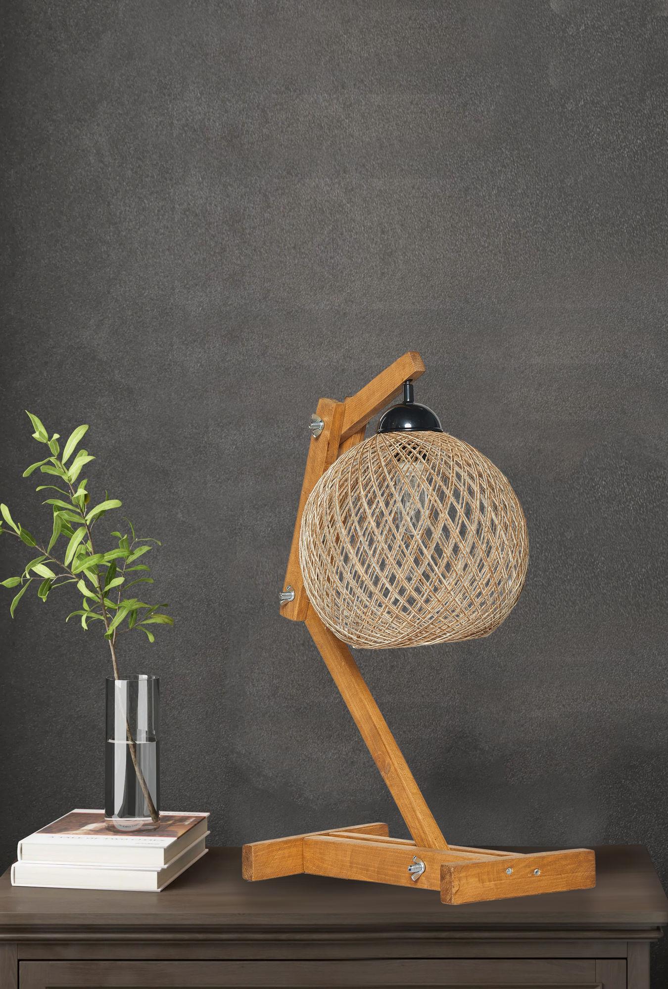 Opviq Stona lampa E27 Grlo, Bež-Smeđa