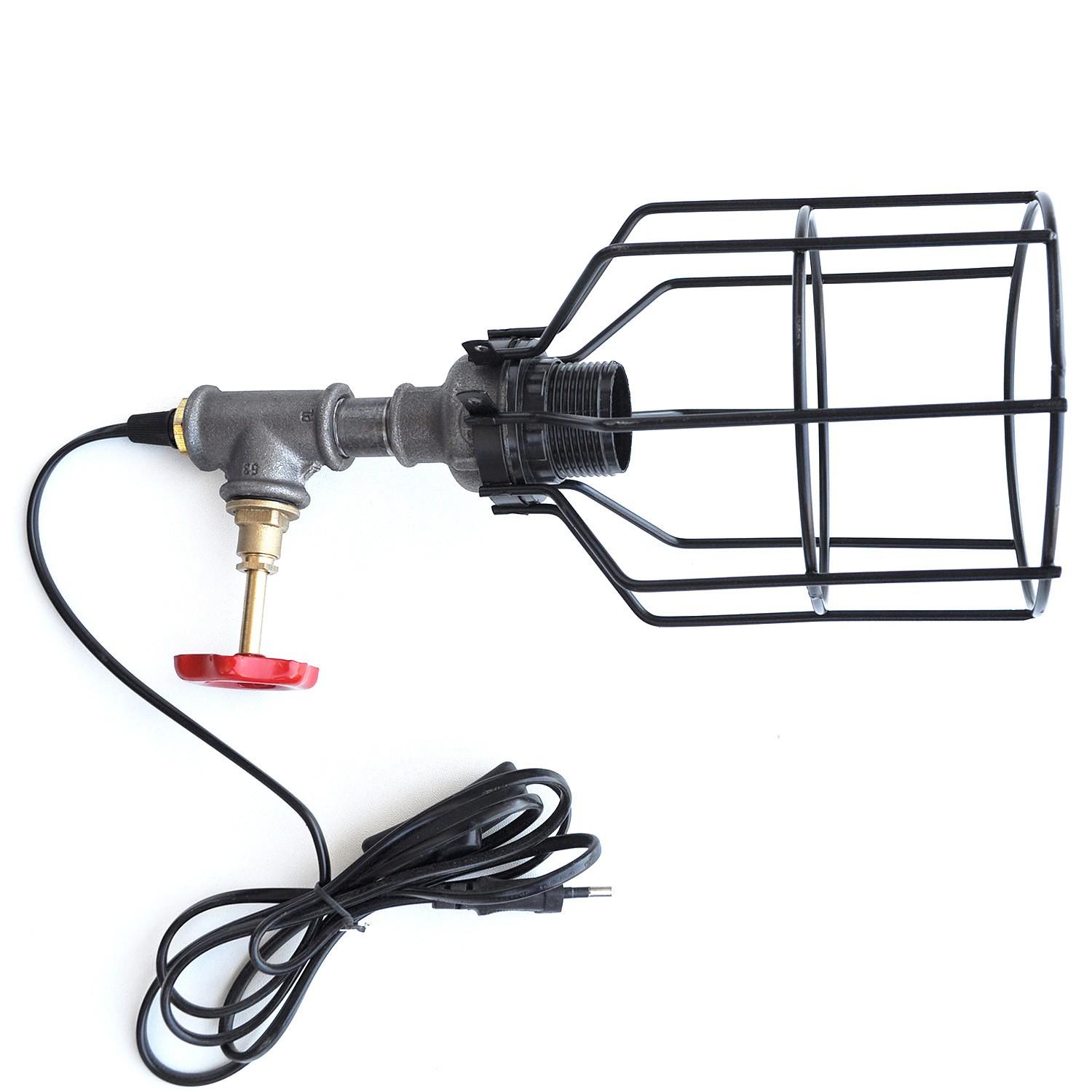 Opviq Stona lampa E27 Grlo, Crno-srebrna