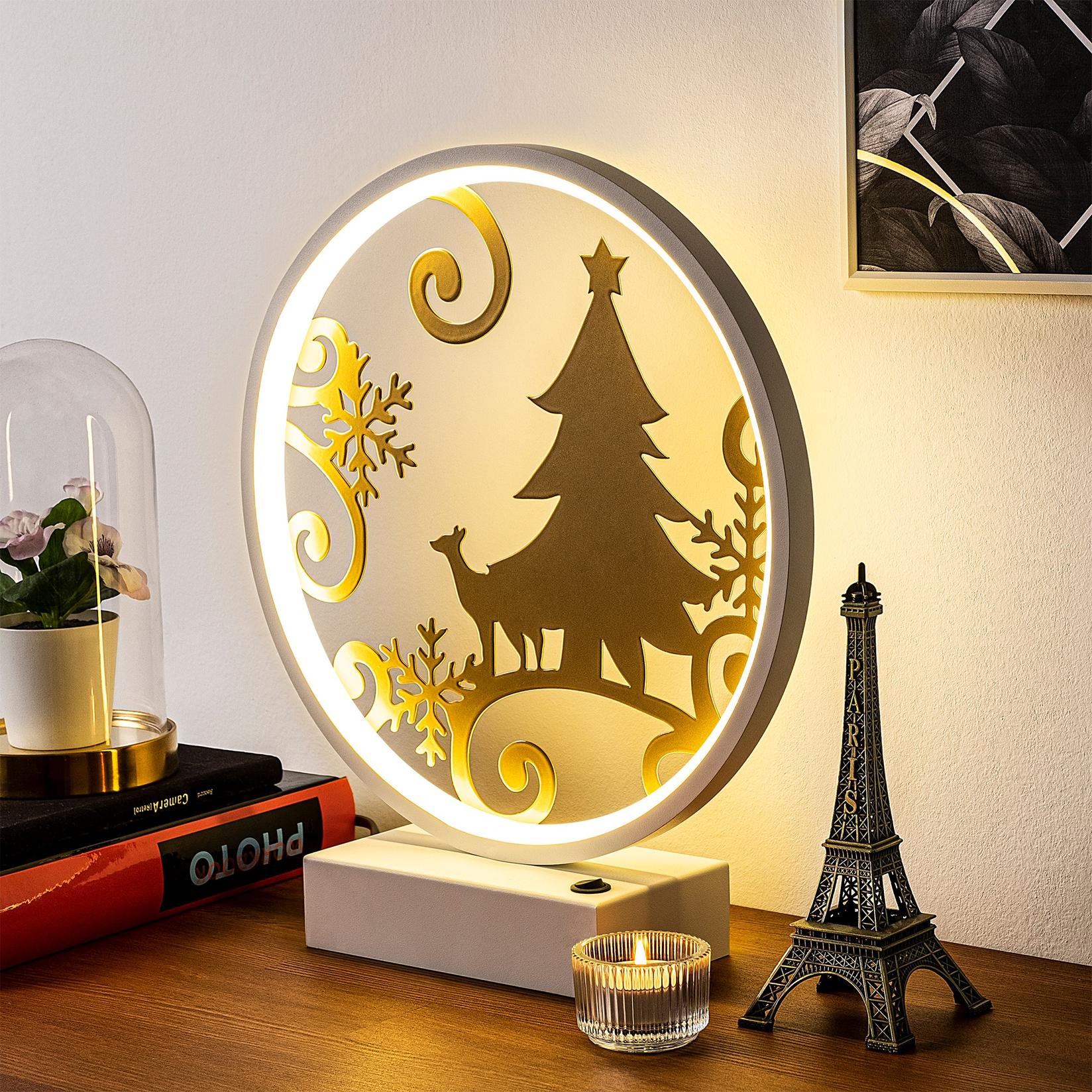 Opviq Stona lampa, Bijelo-zlatna