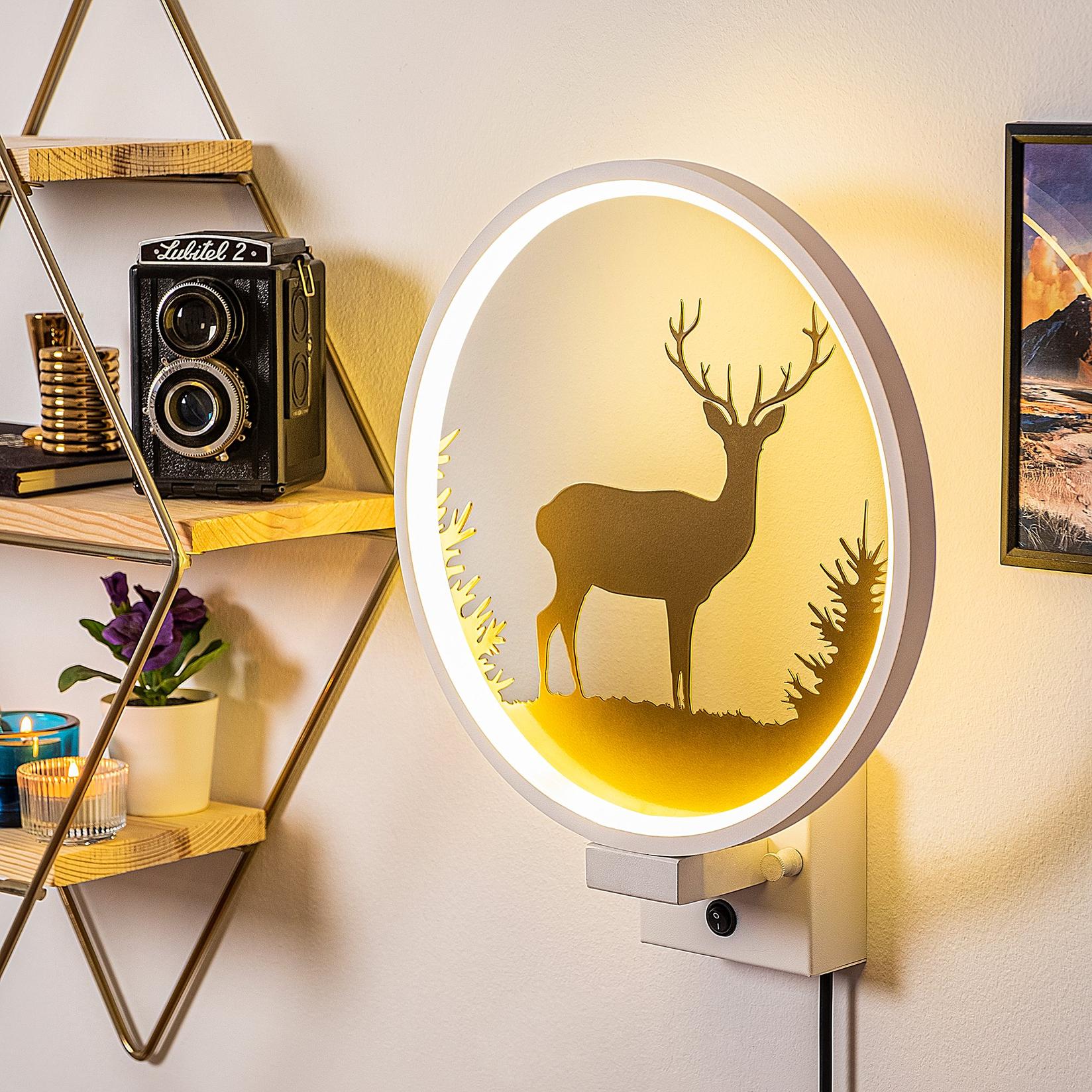 Opviq Zidna lampa, bijelo-zlatna