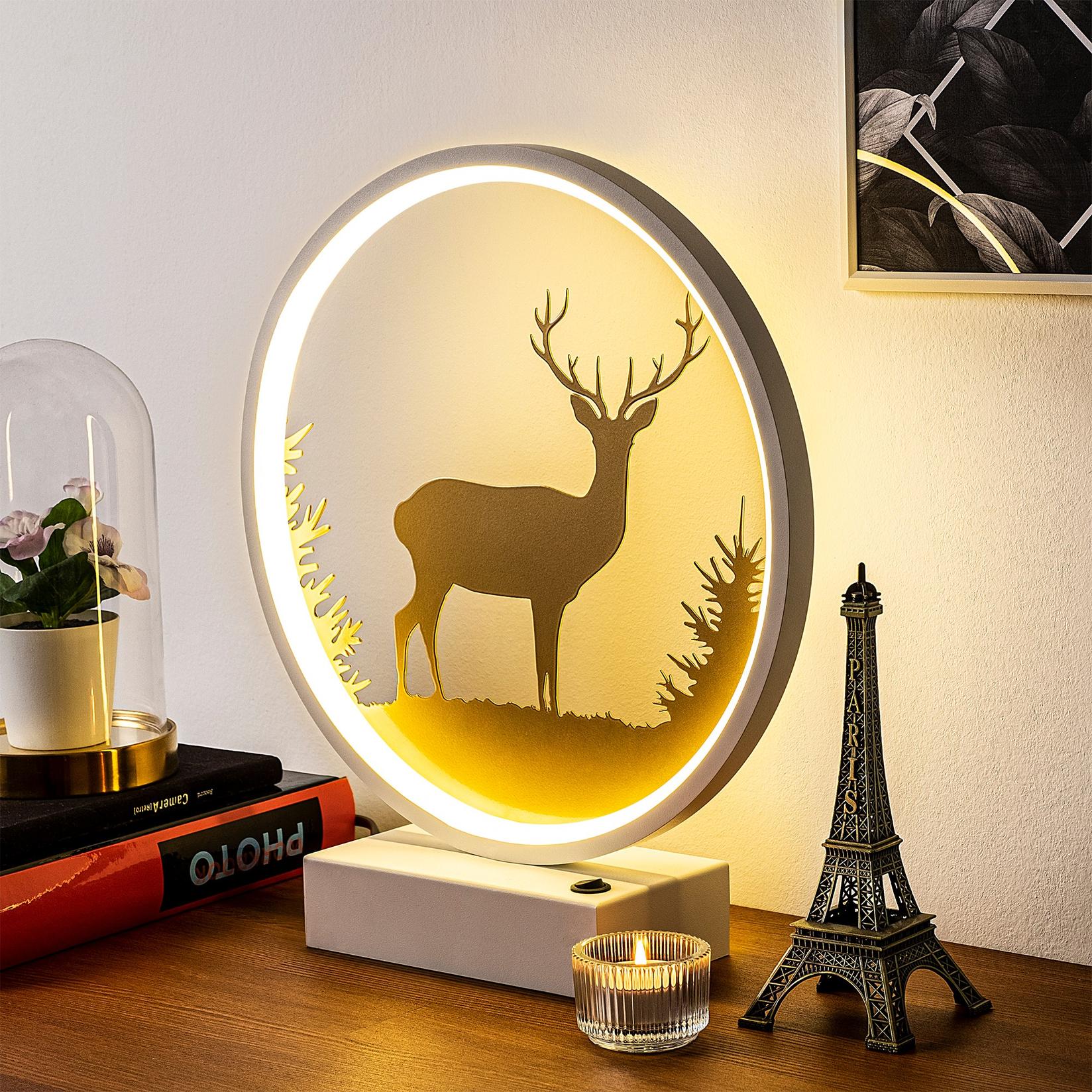 Opviq Stona lampa, Bijelo-zlatna