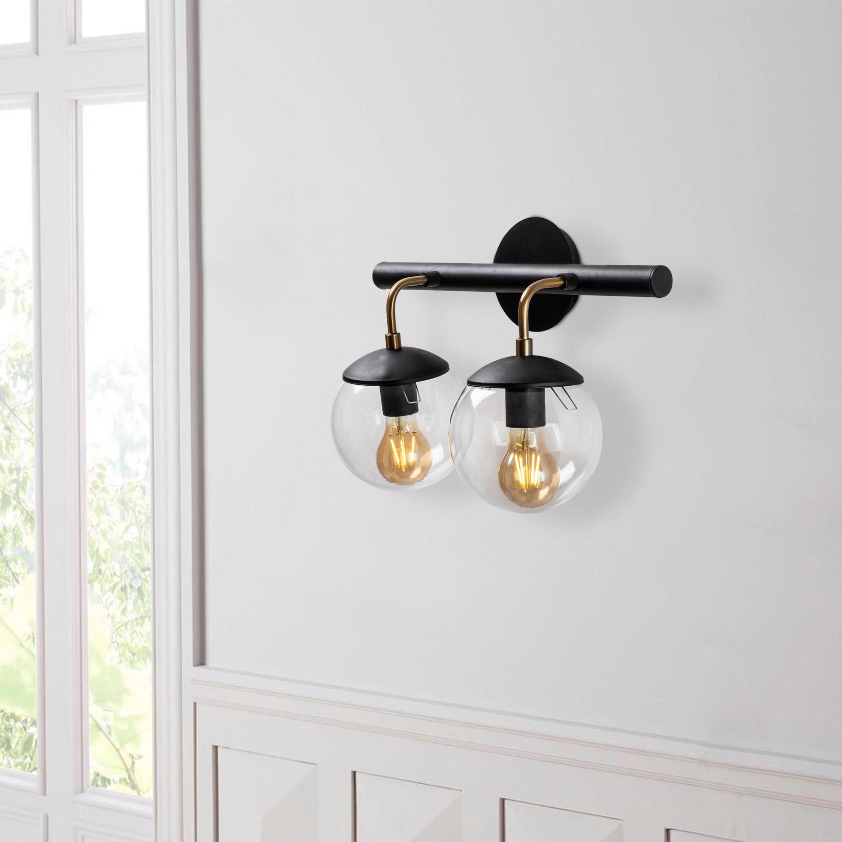 Opviq Zidna lampa 2 x E27 Grlo, Crna