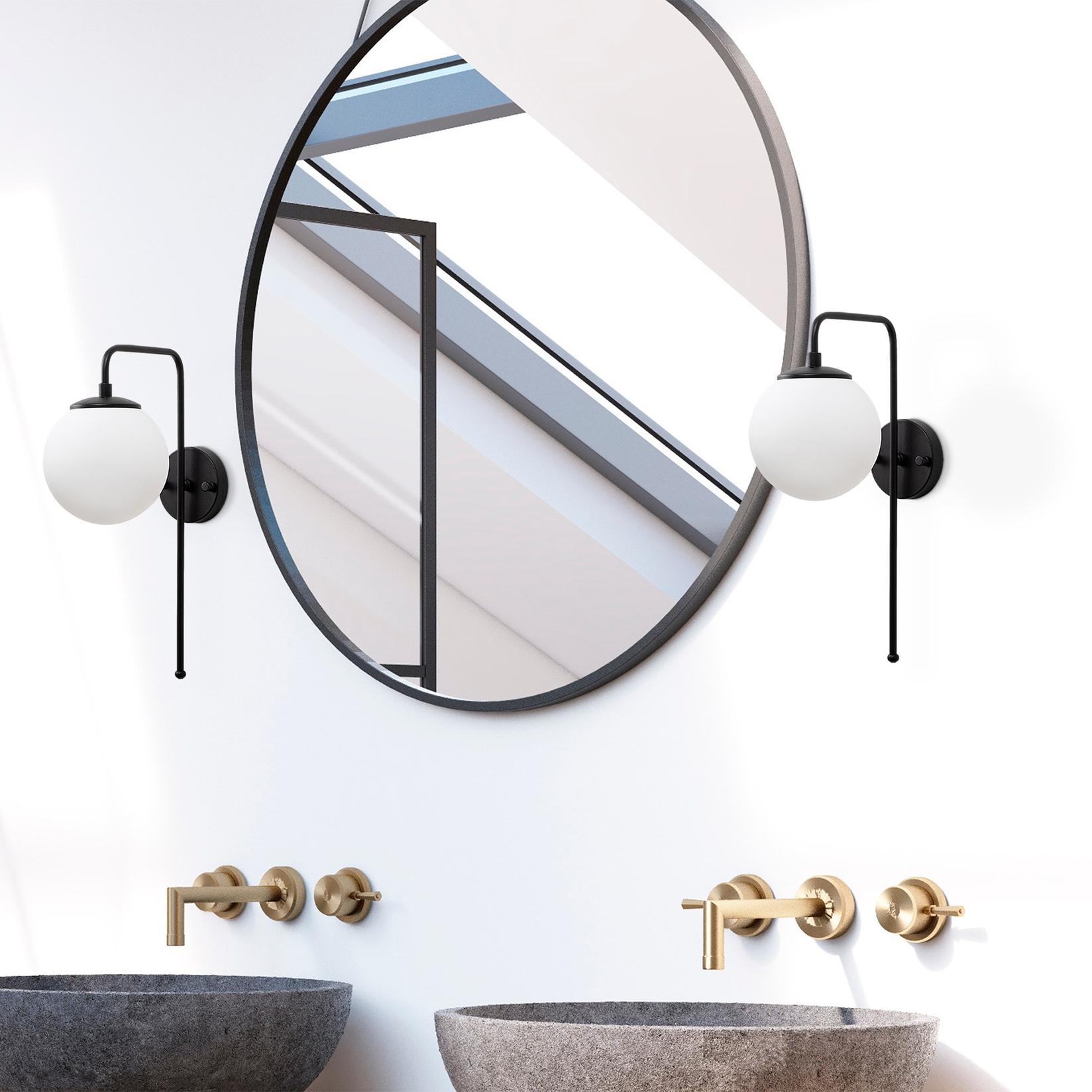 Opviq Zidna lampa E14 Grlo, Crno-bijela