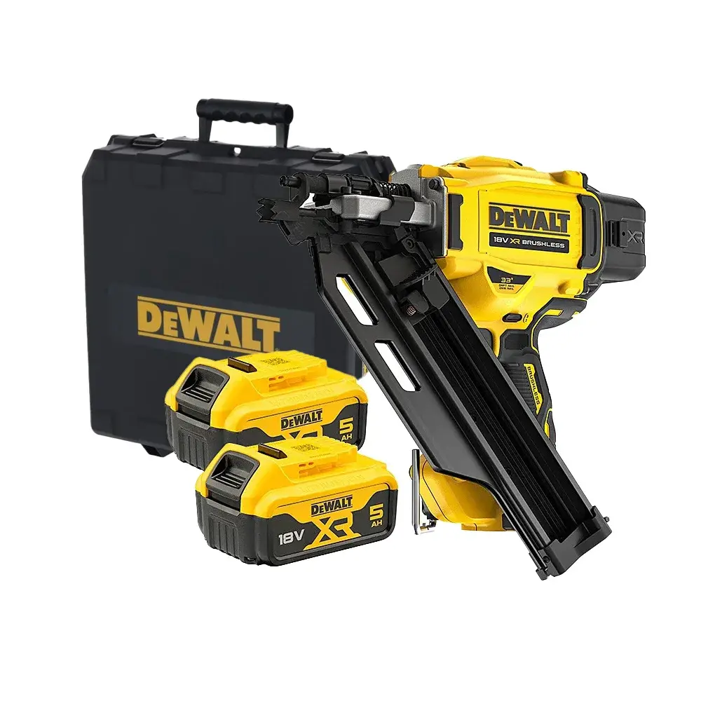 DeWalt Aku Pištolj za Eksere Drvo Brushless DCN930P2, 18V, 2x5.0Ah, Žuto-crni
