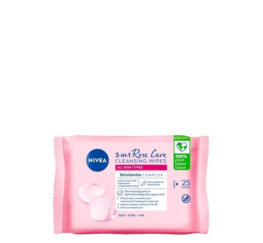 Nivea Micelarne vlažne maramice Ruža 3u1, 25 komada