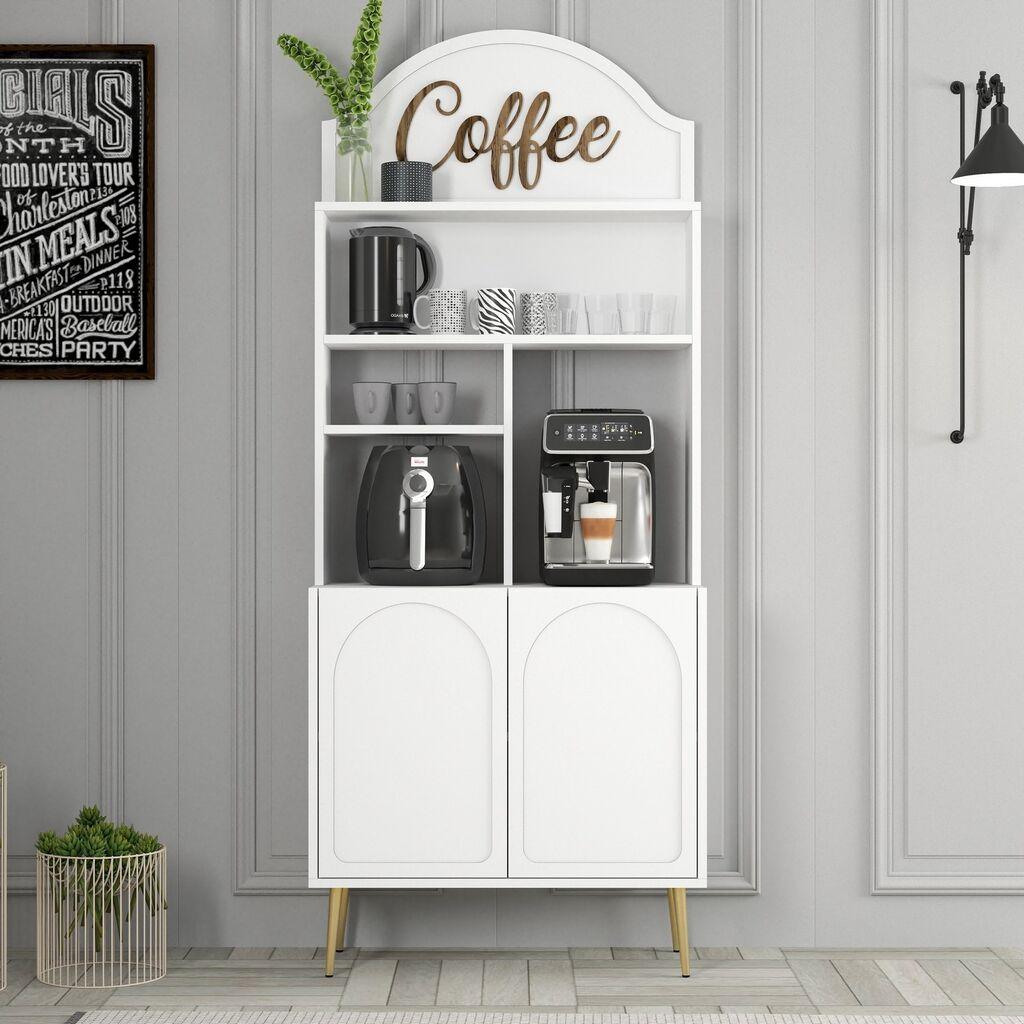 Hanah Home Kuhinjski ormar Lyon 80, Bijelo-zlatni