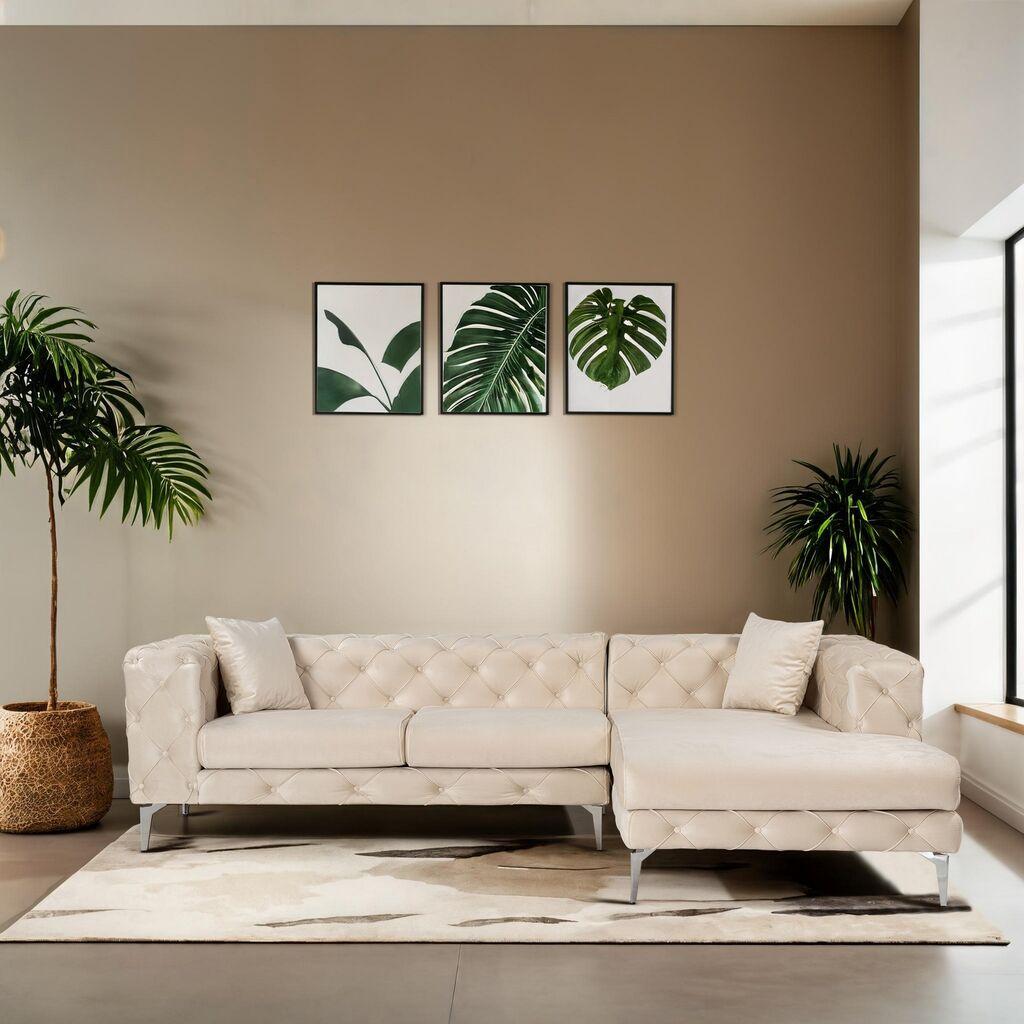 Atelier del Sofa Ugaona garnitura Como Eco, 270 cm,x180 cm, Bež