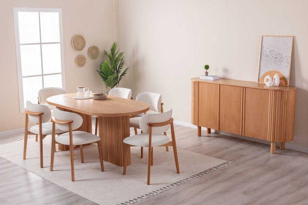 Hanah Home Trpezarijski sto Lugias, 180x90x75 cm, Smeđa