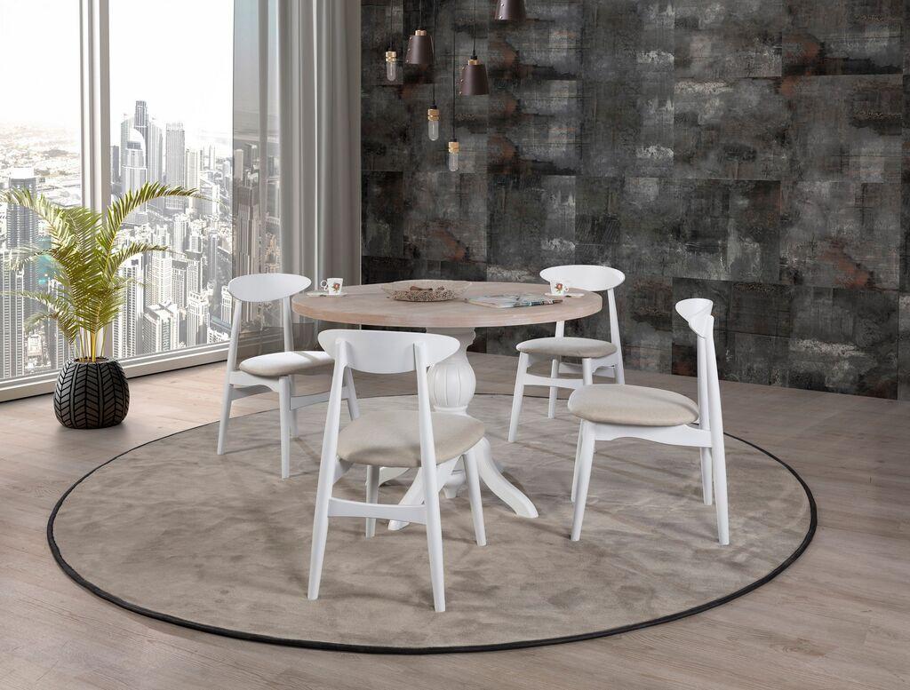 Hanah Home Trpezarijski sto i stolice Albero132, 120 cm, 4 stolice, Smeđa